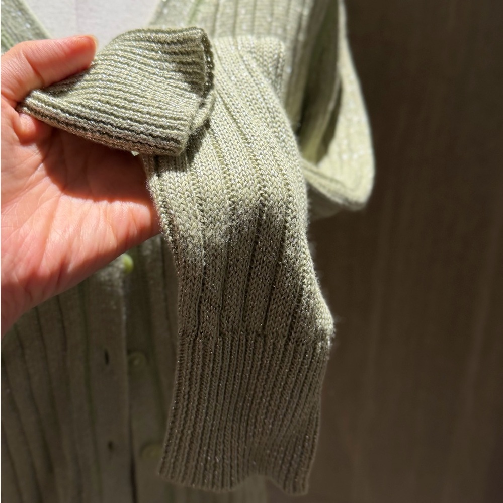 Ralph Lauren Olive-Green Ribbed V-Neck Cardigan-NWOT - Picture 10 of 14